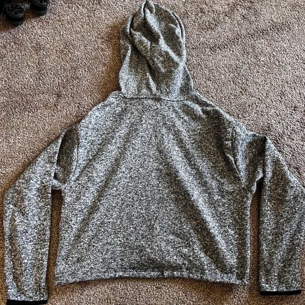 PINK Victoria's Secret Gray Pullover Hoodie Drawstring Cropped Large - Picture 7 of 7